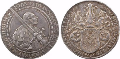 null Allemagne, Saxe-Ernestine (duché de), Jean-Frédéric Ier, double thaler, 1539...