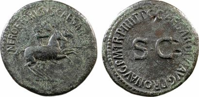 Aux noms de Néron et Drusus, dupondius, Rome, 40-41 A/NERO ET DRVSVS CAESARES Néron...