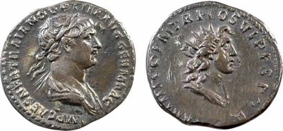 Trajan, denier, Rome, 114-117 A/IMP CAES NER TRAIANO OPTIM AVG GERM DAC Buste lauré...