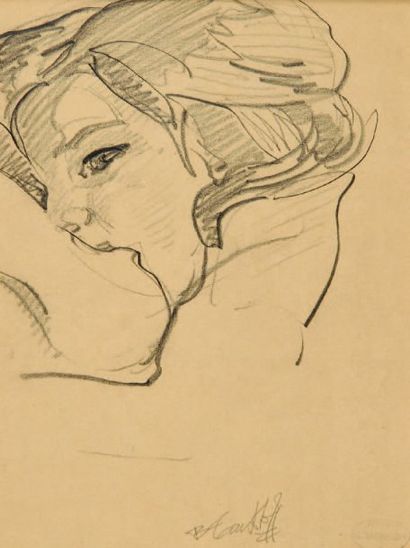 Nicolas TARKHOFF (1871-1930) Maternité Fusain. Signé en bas au centre. 31 x 24 cm...