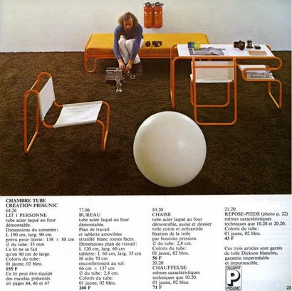 null Michel HAMON

Chauffeuse et son repose-pieds Tube, modèle crée en 1970 

Edition...