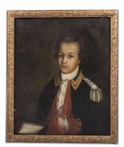 null Ecole russe. Portrait du jeune Nicolas de Kataev, en uniforme de cadet. Vers...