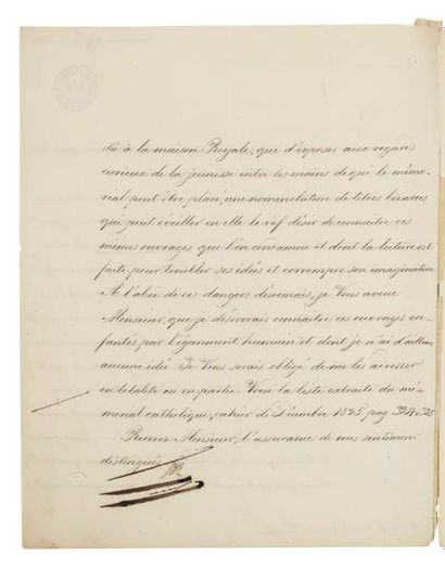 Grand duc Constantin Pavlovitch. Lettre signée...