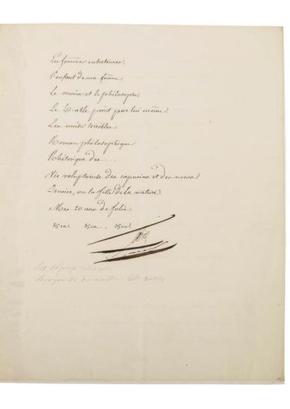 null Grand duc Constantin Pavlovitch. Lettre signée au chevalier de Pougens. Varsovie,...