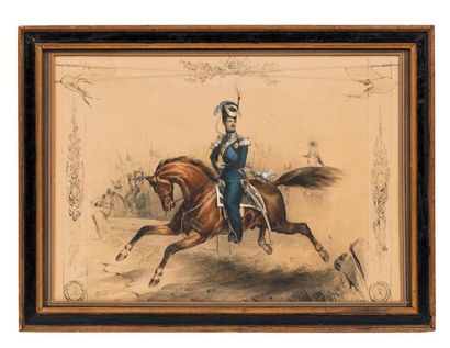 null Victor Adam. Le grand duc Alexandre Nicolaevitch, futur Alexandre II, à cheval....
