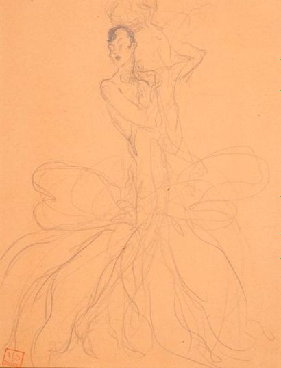 null JEAN GABRIEL DOMERGUE (1889-1962) 

La Danseuse 

Crayon. 

Cachet en bas à...