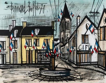 null BERNARD BUFFET (1928 – 1999)

Rue pavoisée

Affiche lithographique. 

Editions...