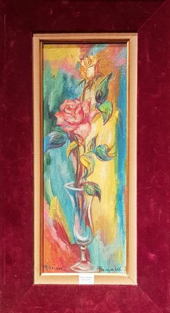null Andrée MARIAN-PAUPARD (1915-2004)
Vase de roses
Toile, signée.
35 x 13,5 cm