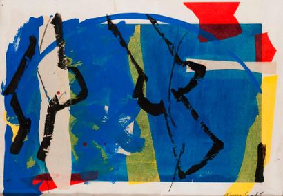 null Tony SOULIE (Né en 1955)

Composition abstraite en bleu

Gouache sur papier,...