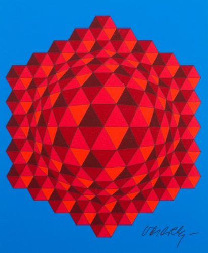 null Victor VASARELY (1906 – 1997)

Sphères rouge orangé fond bleu

Sérigraphie en...