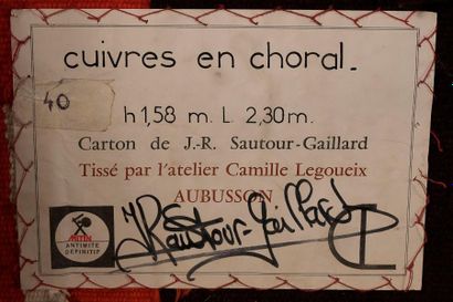 null Jean-René SAUTOUR-GAILLARD (1946-2016) 

Cuivres en choral

Tapisserie d’Aubusson,...