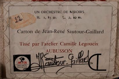 null Jean-René SAUTOUR-GAILLARD (1946-2016) 

Orchestre de miroir 

Tapisserie d’Aubusson,...