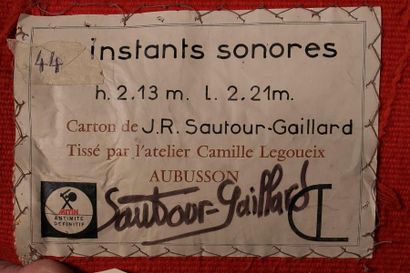 null Jean-René SAUTOUR-GAILLARD (1946-2016) 

Instants sonores 

Tapisserie d’Aubusson,...