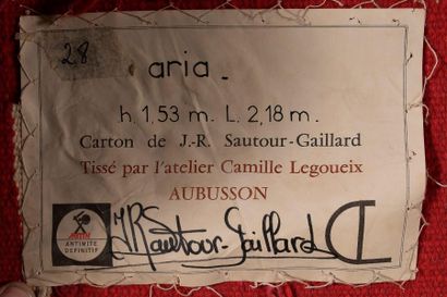 null Jean-René SAUTOUR-GAILLARD (1946-2016) 

Aria 

Tapisserie d’Aubusson, tissée...