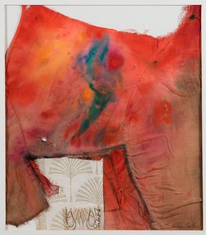 null Jean-René SAUTOUR-GAILLARD (1946-2016) 

Camarines 

Collage de textiles peints...