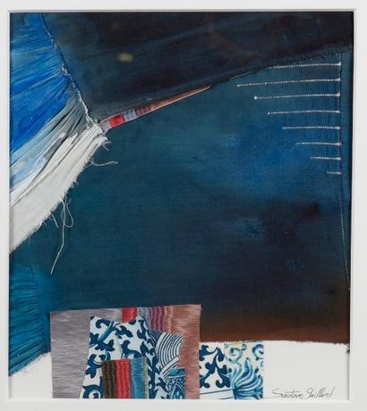 null Jean-René SAUTOUR-GAILLARD (1946-2016) 

Ardoises 

Collage de textiles peints...