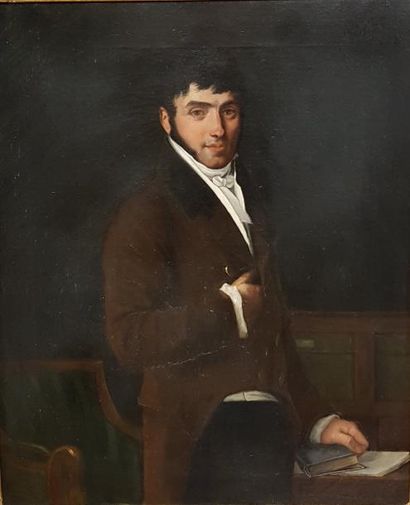 null **ECOLE FRANCAISE VERS 1830 

Portrait d’homme 

Sur sa toile d’origine 

55,5...
