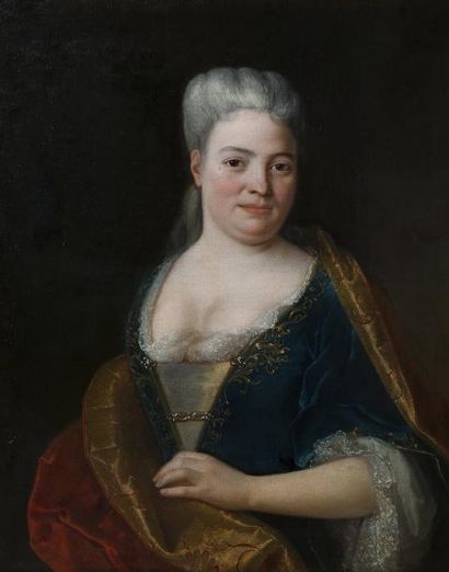 null ECOLE FRANCAISE VERS 1740 

Portrait de femme à la robe bleue 

Toile 

82 x...