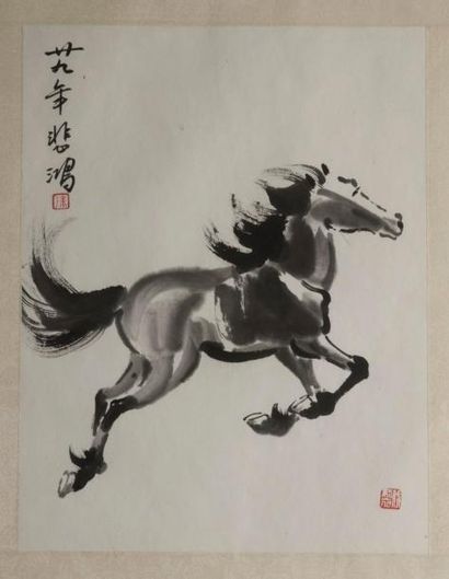 null Chine, seconde moitié du XXème siècle. D'après Xu Beihong, signature apocryphe...