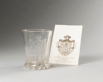 null SAINT-SIMON

Gobelet en verre moulé et taillé de forme évasée, à décor gravé...