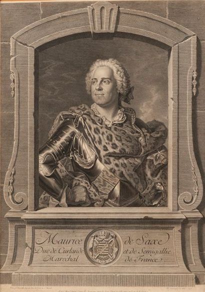null Portrait du Maréchal Maurice de SAXE, duc de Courlande et de Semigallie. 

GRAVURE...