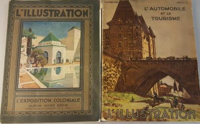 null Lot de 2 revues "L'Illustration". L'Automobile et le Tourisme, 4 Octobre 1930,...