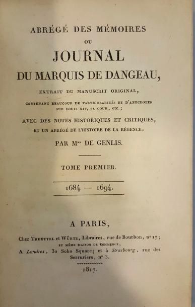 null Abrégé des mémoires ou Journal du Marquis de Dangeou. Extrait du manuscrit original....