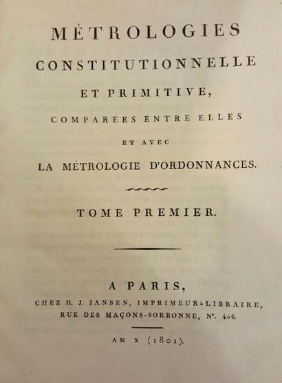 null Métrologie constitutionnelle et primitive comparées entres-elles et avec la...