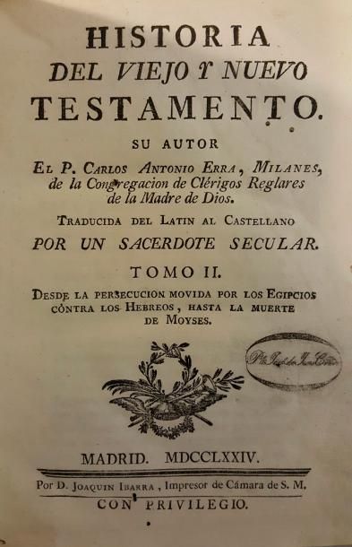 null Histoire du vieux et du nouveau Testament, Père Carlos Antonio ERRA, trois tomes,...