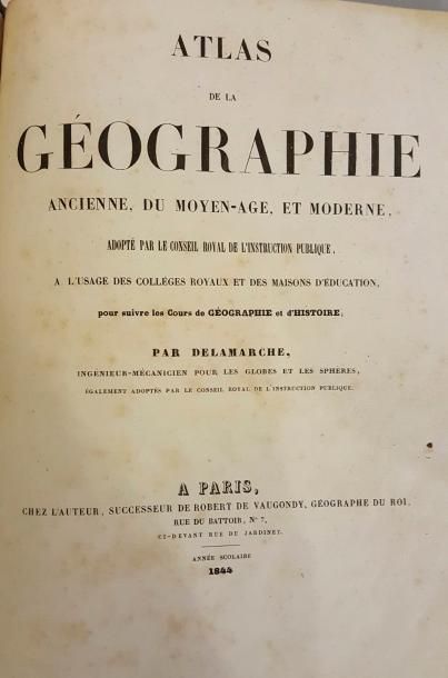 null Atlas de Géographie par Delamarche, 1844 en l'état picure.