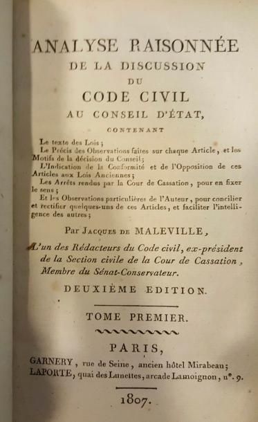 null Analyse raisonnée de la discussion du Code Civil au Conseil D'Etat, Jacques...