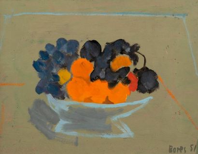 null Francisco BORES (1898-1972)

Coupe de fruit, 1951

Huile sur carton, signé en...