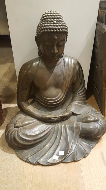 null Chine
XXe siècle - Statuette en bronze représentant buddha assis -  - H 55 ...