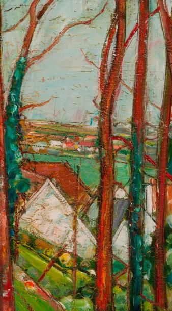 null André Vignole (1920 - 2017)

Paysage aux arbres

Toile, non signée.

33 x 19,5...