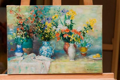 André VIGNOLE (1920 - 2017) André Vignole (1920 - 2017) - Bouquets de fleurs

Toile,...