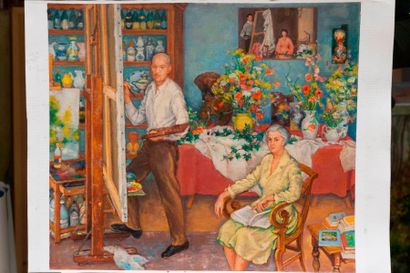 André VIGNOLE (1920 - 2017) André Vignole (1920 - 2017) - L'artiste et son épouse...