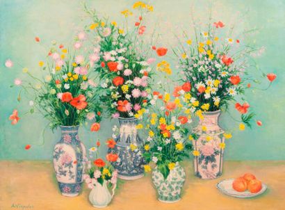 null André Vignole (1920 - 2017)

Les vases de Chine

Toile, signée en bas à gauche.

97...