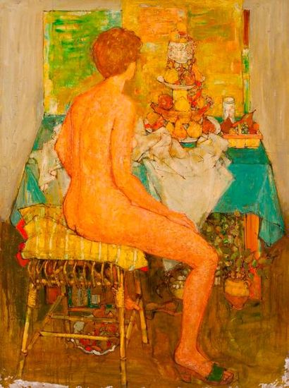 null André Vignole (1920 - 2017)

Nu assis

Toile, non signée.

129 x 96 cm (Sauts...