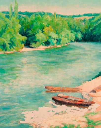 null André Vignole (1920 - 2017)

Bateaux au bord de la Dordogne

Toile signée en...