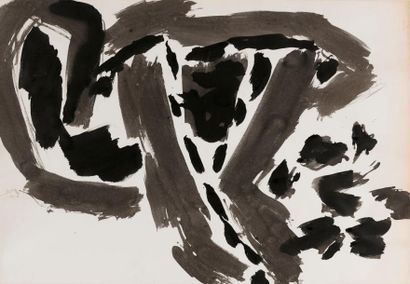 Angel ALONSO (1923-1994) Angel ALONSO (1923-1994)

Composition grise et noire 

Encre...