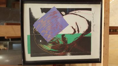 null Impression d'après Warhol, Portrait de Gerard Depardieu. Haut. : 29,4 cm. Lar....
