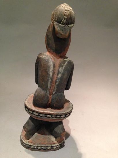 null Figure d'ancêtre en bois polychrome de style Sépik, Nouvelle-Guinée. Haut. :...