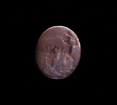 null INTAILLE. Thésée achevant le Minotaure.

Jaspe

Art romain.

Long. : 1,8 cm