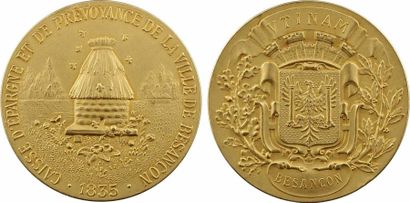 IIIe République, Caisse d'épargne et de prévoyance de Besançon, médaille d'or, 1835 (post.) Paris
