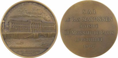 Éthiopie/France, le Ras Mekonnen (Makonnen) visite la Monnaie de Paris, 19 juillet...