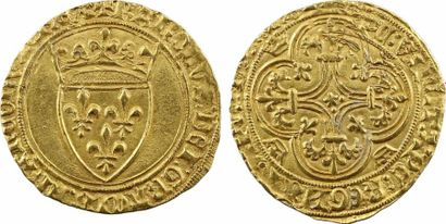 Charles VI, écu d'or à la couronne 4e émission, Toulouse Charles VI, écu d'or à la...