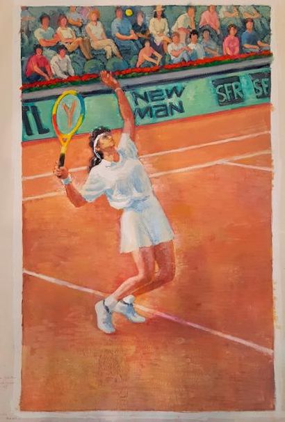André Vignoles André Vignoles (1920 - 2017) Gabriela Sabatini à Roland Garros Mai...