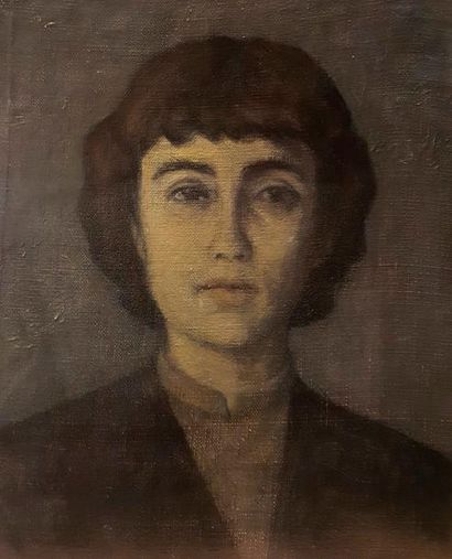 André Vignoles (1920-2017) André Vignoles (1920-2017) Portrait de Mme Vignoles, huile...