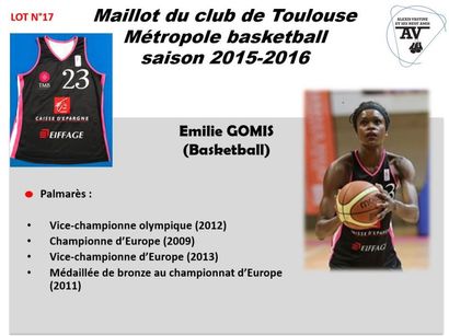 null EMILIE GOMIS 

BASKET BALL 

MAILLOT DE BASKET CLUB TOULOUSE

MAILLOT DE COMPETITION...