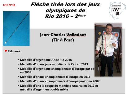 null JEAN-CHARLES VALLADONT

TIR A L'ARC 

FLECHE

 JO DE RIO 2016 (MEDAILLE D'ARGENT)...